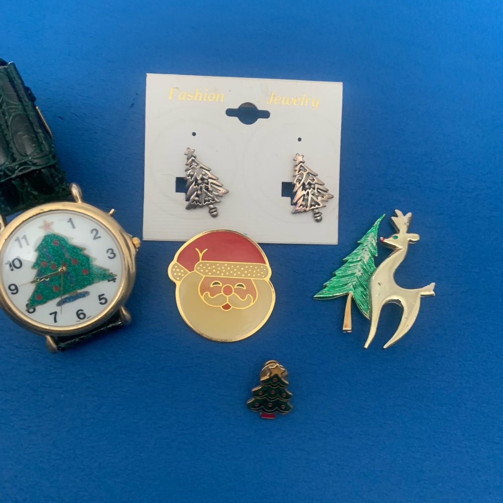 Festive Holiday Jewelry and Watch Set